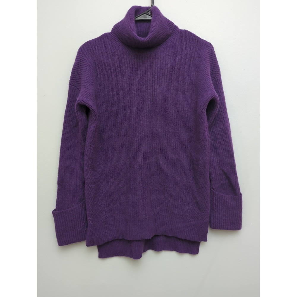 A1 Halogen Womens XS Petite Purple 100% Cashmere Turtleneck Sweater Long Sleeve